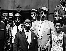 Charles L. "Luckey" Roberts standing with his much taller pal, Willie "The Lion" Smith, in 1958.jpg