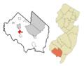 Cumberland County New Jersey Incorporated and Unincorporated areas Fairton Highlighted