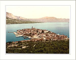Archivo:Curzola general view Dalmatia Austro-Hungary