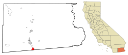 Imperial County California Incorporated and Unincorporated areas Calexico Highlighted.svg