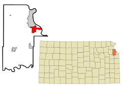 Leavenworth County Kansas Incorporated and Unincorporated areas Lansing Highlighted.svg