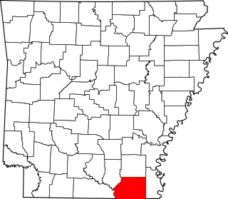 Map of Arkansas highlighting Ashley County.svg