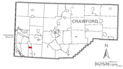 Map of Hartstown, Crawford County, Pennsylvania Highlighted.png