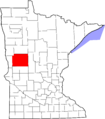 Map of Minnesota highlighting Otter Tail County