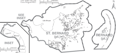 Archivo:Map of St. Bernard Parish Louisiana With Municipal Labels