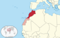 Morocco in its region (disputed hatched)