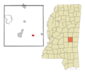 Newton County Mississippi Incorporated and Unincorporated areas Hickory Highlighted