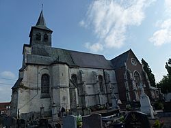 Norrent-Fontes (Pas-de-Calais, Fr) église Saint-Vaast extérieur.JPG