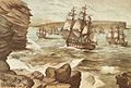 The First Fleet entering Port Jackson, January 26, 1788, drawn 1888 A9333001h