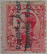 Archivo:Timbre AlphonseXIII surcharge RepublEspanola