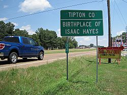 Tipton County TN Birthplace of Isaac Hayes US51.jpg