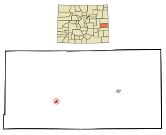 Cheyenne County Colorado Incorporated and Unincorporated areas Kit Carson Highlighted.svg