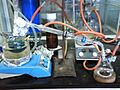 Distillation of dry and oxygen-free toluene