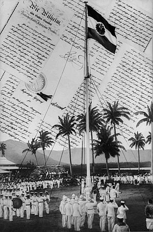 Archivo:Flaggenhissung Samoa
