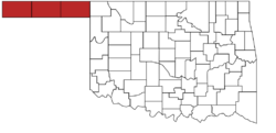 Map of Oklahoma highlighting Panhandle.svg