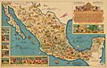 Mapa Ilustrado de la Republica Mexicana Publicado Por Margaret M. Crane Eugenio Fischgrund