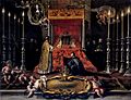 Marie Louise of Orléans, Queen of Spain, lying in state (1689), by Sebastián Muñoz