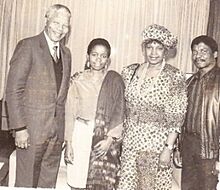 Nelson Mandela Alberto Chissano Winnie Mandela Cidalia Chissano in Museu Galeria Chissano, Matola, Mozambique.jpg