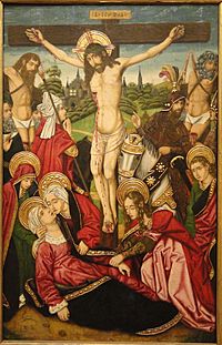 Archivo:The Crucifixion by Martin Bernat, c. 1480-1490, oil on panel - San Diego Museum of Art - DSC06599