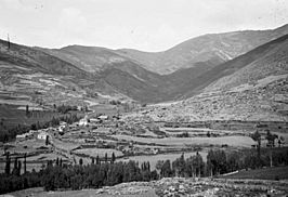 Vall d'Àneu amb un poble i muntanyes al fons (cropped).jpeg