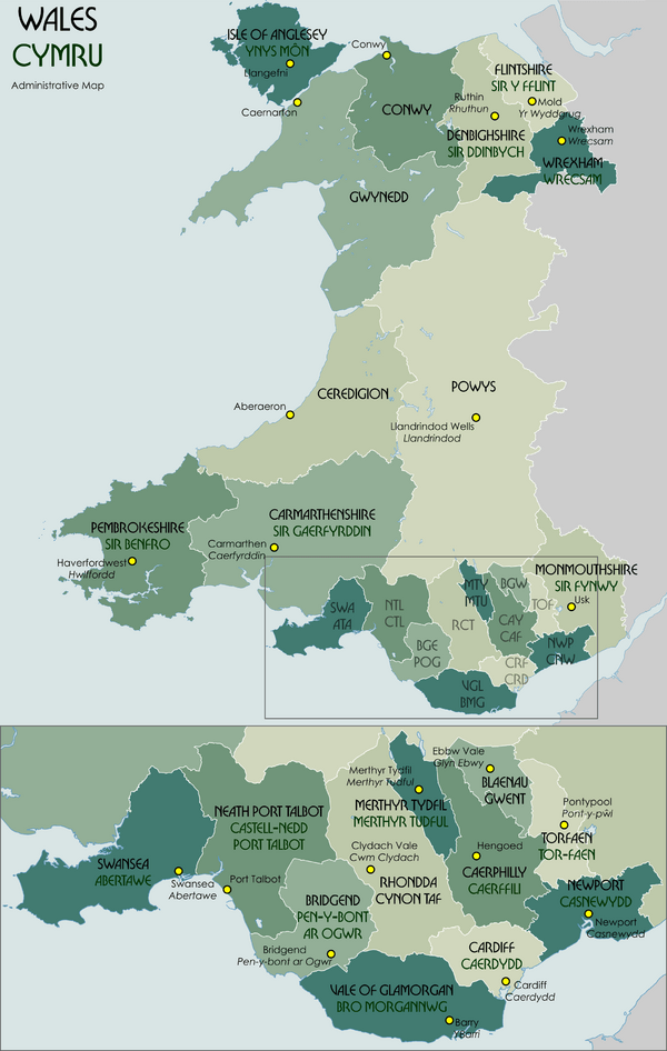Archivo:Wales Administrative Map 2009