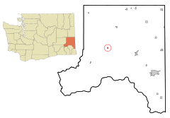 Whitman County Washington Incorporated and Unincorporated areas Endicott Highlighted.svg
