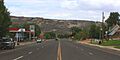 A418, Escalante, Utah, USA, Utah State Route 12, Main Street at Center Street, looking east, 2016