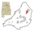 Blount County Alabama Incorporated and Unincorporated areas Susan Moore Highlighted