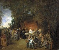 Archivo:Capitulaciones de boda y baile campestre (Watteau)