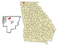 Catoosa County Georgia Incorporated and Unincorporated areas Indian Springs Highlighted