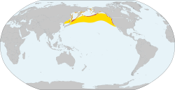 Residente (rojo), área de reproducción (naranja), invernante (amarillo).
