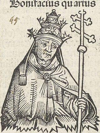 Paus Bonifatius IV Bonifacius quartus (titel op object) Liber Chronicarum (serietitel, RP-P-2016-49-60-3).jpg