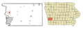 Pottawattamie County Iowa Incorporated and Unincorporated areas Crescent Highlighted