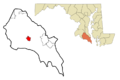 St. Mary's County Maryland Incorporated and Unincorporated areas Leonardtown Highlighted