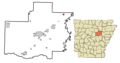 White County Arkansas Incorporated and Unincorporated areas Bradford Highlighted