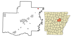 White County Arkansas Incorporated and Unincorporated areas Bradford Highlighted.svg