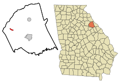 Wilkes County Georgia Incorporated and Unincorporated areas Rayle Highlighted.svg