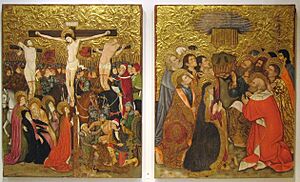 Archivo:240 Museu Diocesà, capella del Corpus Christi, plafons del retaule d'Alcover