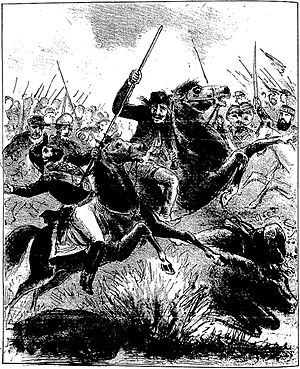 Archivo:CHICO DIABO atravessando com uma lança Solano López (Semana Illustrada n 485, 27.03.1870)