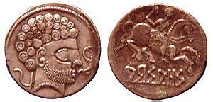 Archivo:Coins of Arsaos in Navarre Spain 150BCE 100BCE Roman stylistic influence