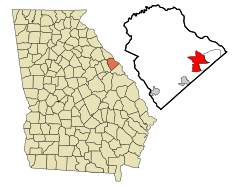 Columbia County Georgia Incorporated and Unincorporated areas Evans Highlighted.svg