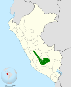 Distribución geográfica del curutié crestado.