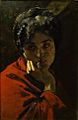 Domenico Morelli - Ritratto di donna in rosso