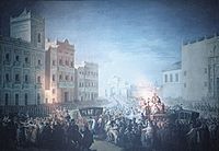Archivo:Entrada de Fernando VII en Valencia el 14 de mayo de 1814. Cuadro de Fernando Brambila en el Palacio de Cervelló