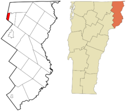 Essex County Vermont incorporated and unincorporated areas Warner's Grant highlighted.svg