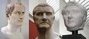 Archivo:First Triumvirate of Caesar, Crassius and Pompey