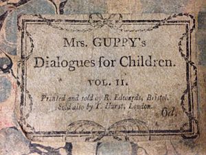 Archivo:Houghton EC8.Ed377.Y800g - Mrs. Guppy's Dialogues for Children, 1800 - cover