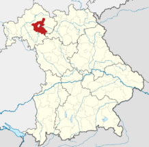 Locator map SW in Bavaria.svg