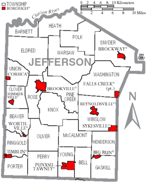 Archivo:Map of Jefferson County Pennsylvania With Municipal and Township Labels