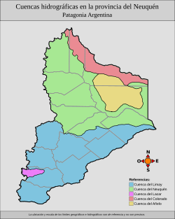 Archivo:Mapa de las cuencas hidrograficas de la provincia del neuquen